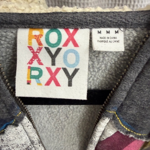 Roxy Charcoal Hoodie with Colorful Graphic - Picture 3 of 5